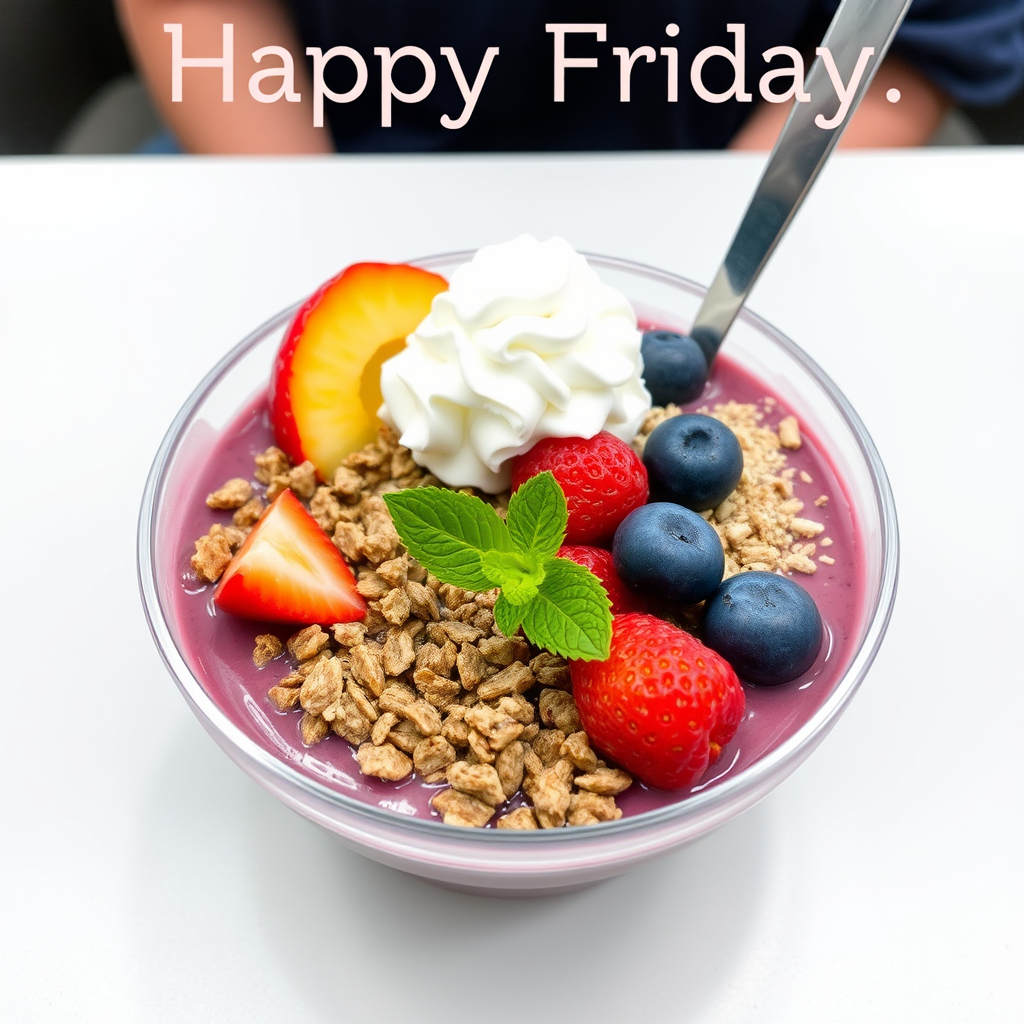 SalgabomSnacks's tweet photo. 🎉 Happy Friday, everyone! Treat yourself to our delicious açai bowl and kick off your weekend on a sweet note! 🌊🥣 Order now at https://t.co/uTQ1MmmFsj and enjoy the goodness! What toppings do you love? Let us know in the comments! #AçaiBowl #HappyFriday #HealthyTreats https://t.co/gmankShPo1