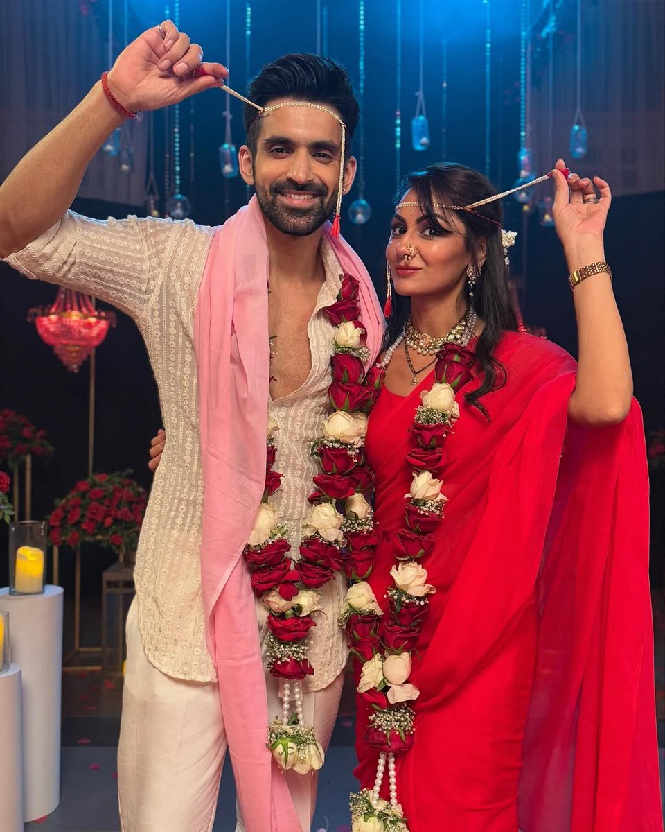my cuties, it's their wedding anniversary. HAPPY ANNIVERSARY AMVIRA you both are the synonymous of love ❤️😘🫶 
#SritiJha #ArjitTaneja #AmVira #SriJit #KMTMG #KaiseMujheTumMilGaye