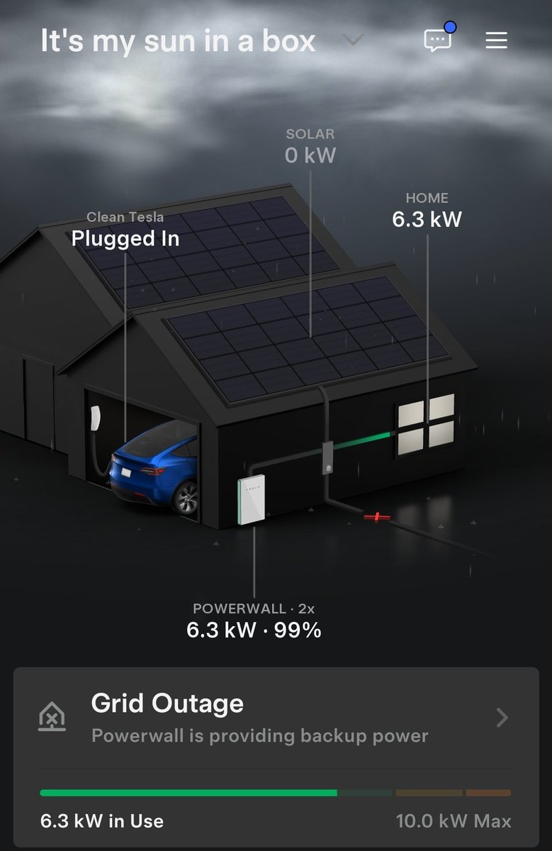DirtyTesLa's tweet image. Michigan ice storm 2025 and the power is gone... Will just finish this load of laundry using @Tesla Powerwall 😁