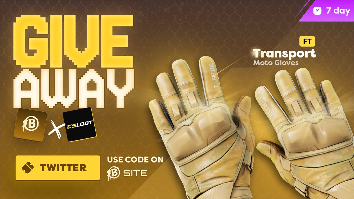CSLOOTio's tweet image. CS2 Moto Gloves Transport Giveaway! ($75) 💸

✅ Follow @CSLOOTio &amp;amp; @bdotsite 
✅ Like, Retweet &amp;amp; Tag a Friend

Rolling in 7 Days, Good Luck! ⏱️