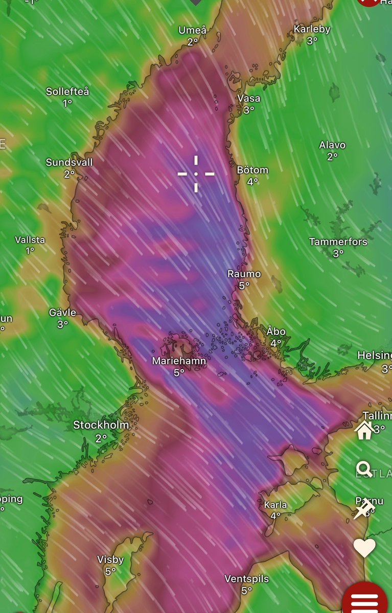 Hårt väder utlovas de närmaste dagarna och flera färjeturer är redan inställda. Ta hand om alla lösa föremål och kontrollera båten om den fortfarande är i sjön.
Bild lånad från Windy.com
#meriraja #GBV