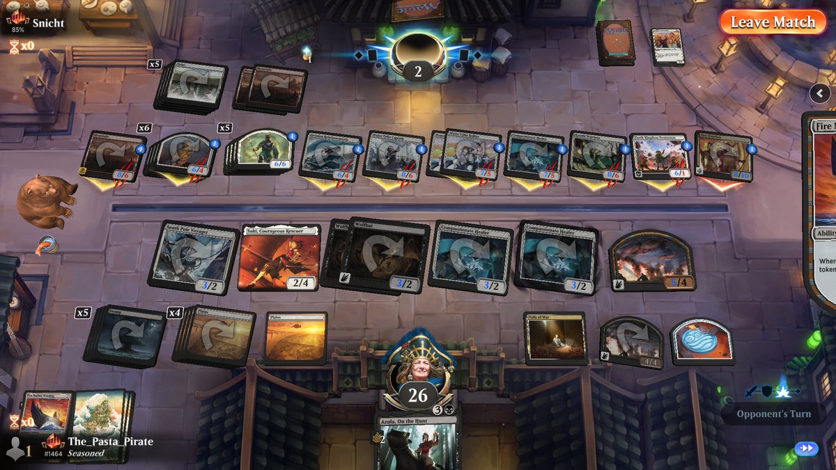 ThePastaPirate's tweet image. 🗡️🏆Orzhov Sacrifice🏆🗡️

1) 1x Airship/Suki: primary sacrifice payoffs

2) 2x Zhao pumped the team for big swings

3) 3x Wolfbat kept high aerial pressure and chumped well

4) Back to back trophies so far today 🏆🏆

Draft: 17lands.com/draft/66f01bbd…

Games: 17lands.com/details/66f01b…