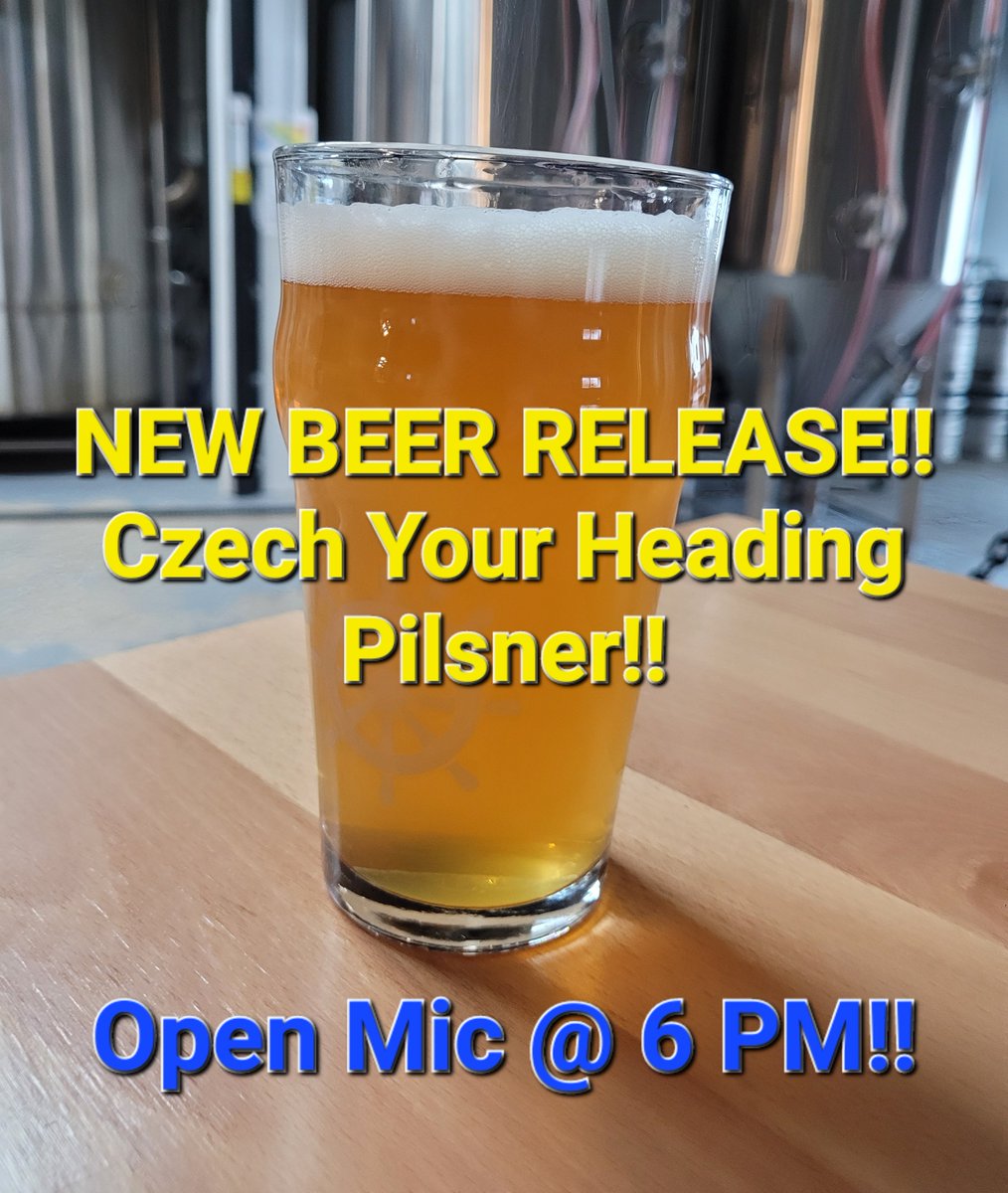 bathaleworks's tweet image. ****  NEW BEER RELEASE!!  *****

BAW is proud to release our 1st Czech Pils &amp;amp; our 3rd lager beer...Czech Your Heading Pilsner!!  Available to Mariners Club members today &amp;amp; to everyone tomorrow! Open 2-8 pm, with Open Mic at 6 pm.  Cheers!!  🍻