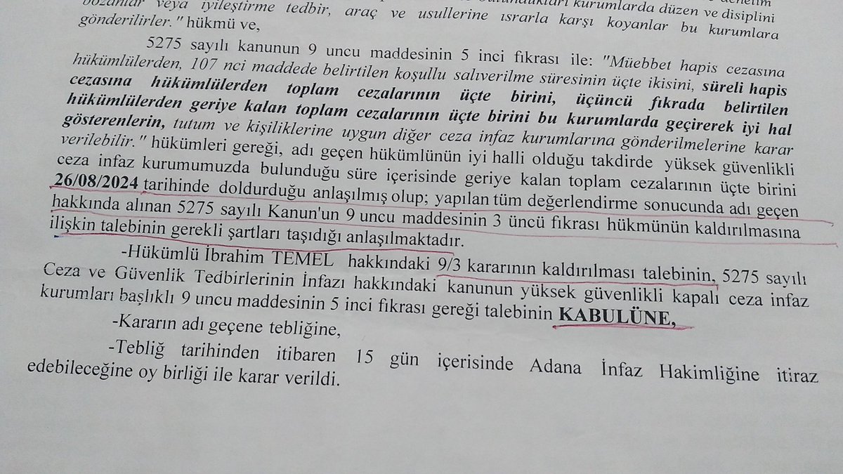 HayatZor021's tweet photo. 26.08.2024 tarihinde 9/3 maddsi kaldirilmsina rgmen özgurlk hakki kisitlaniyor  cezaevi komsyonu acik cezaevne geciş izni veryorkn adalet bakanligi gondrilen tum dilekcelre red  cevabi veriyr kardesim icin özgürluk
@YildizFeti
@M_Sarigul
@tcbestepe
@ctekurumsal
@mehmetyilmaz073 https://t.co/RaEVzjGWNq