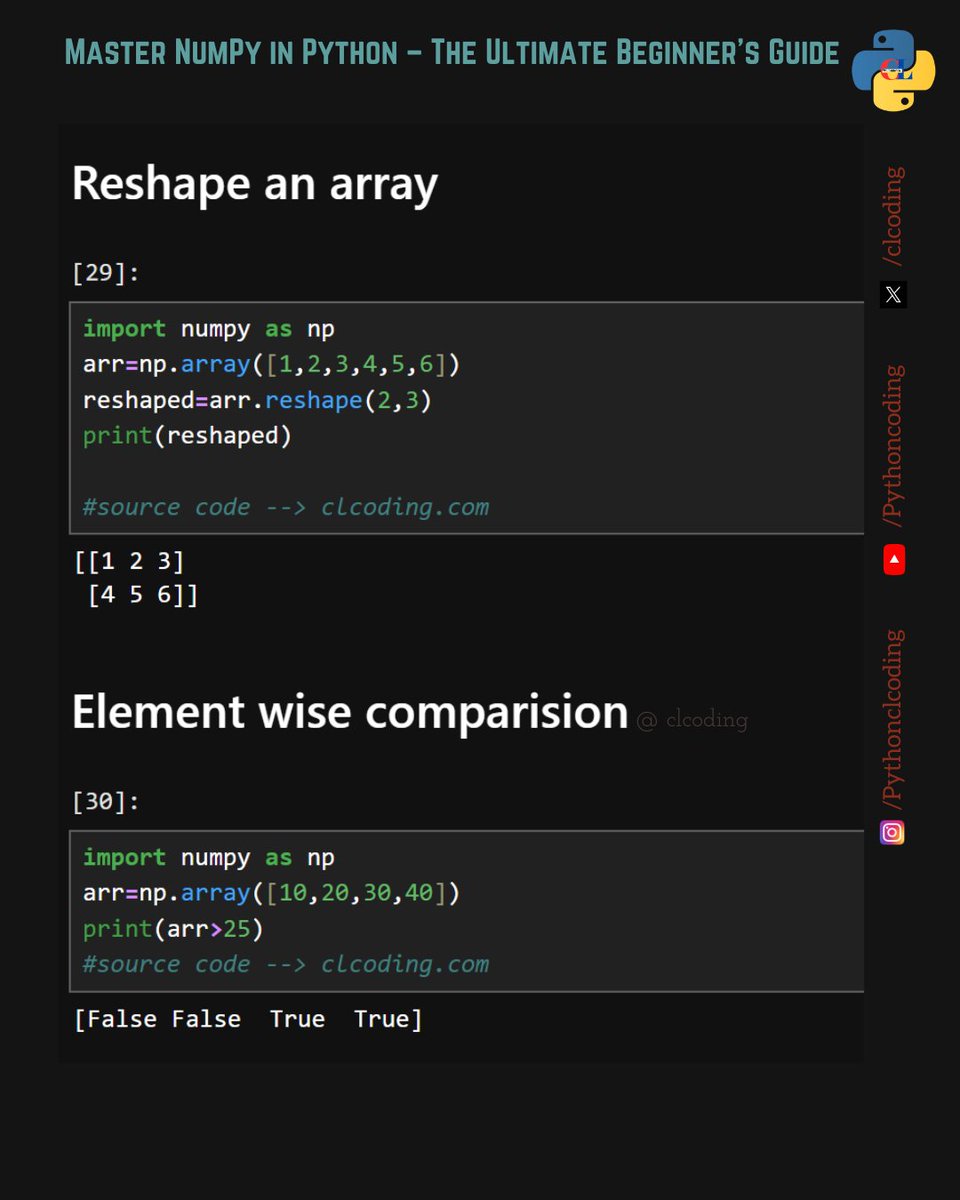 Master NumPy in 10 Minutes — The Only Beginner Guide You Need

pythonclcoding.gumroad.com/l/Mastering-Pa…