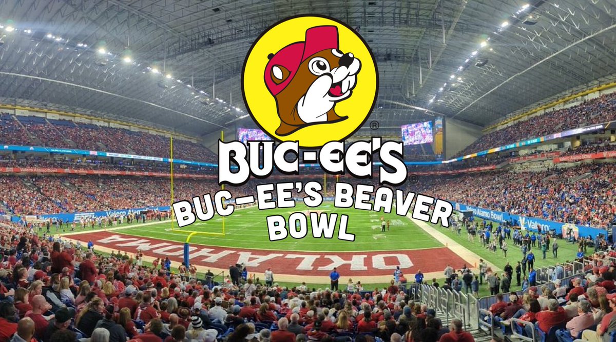 CollegeFBonX's tweet image. The Buc-ee’s Beaver Bowl from the Alamo Dome. Winner gets a giant gold beaver statue as the trophy