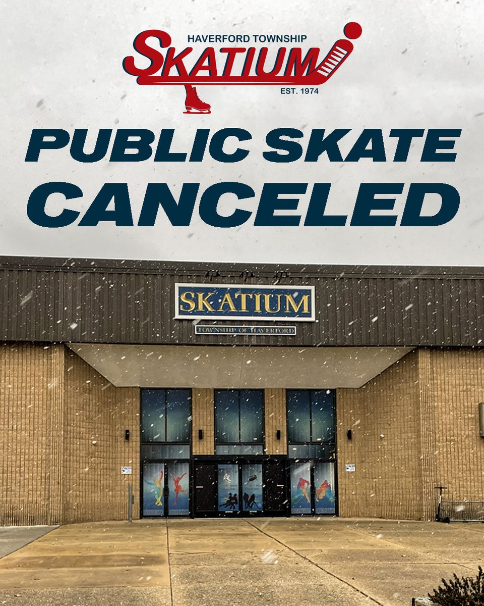Due to the expected snow and inclement weather in the forecast, the Public Skating session scheduled for 8:00 p.m. tonight, December 26, is canceled.