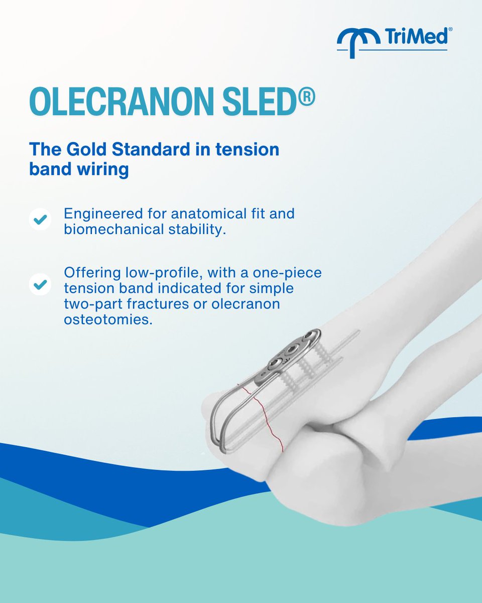 Whether you're treating simple or comminuted fractures, TriMed ensures you're equipped for optimal outcomes in the OR. 💡🔩🦴

#OrthoInnovation2025 #TriMedOrtho #UpperExtremity #OlecranonFixation