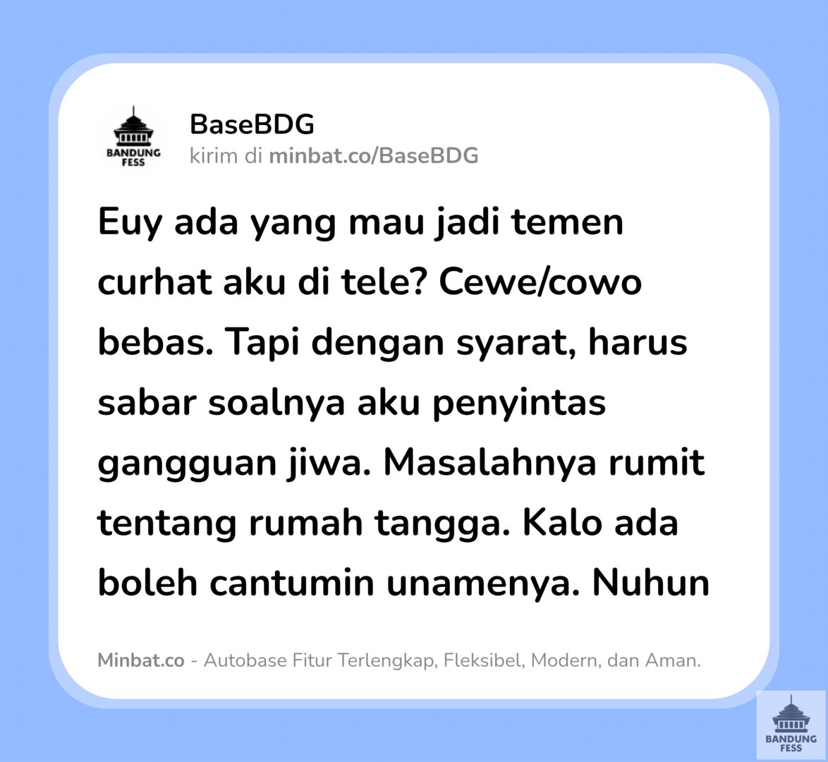 BANDUNG FESS | Kirim menfess cek 📌 tweet media