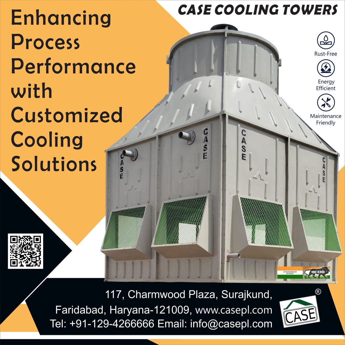 CASEIndia's tweet photo. Cooling towers can be customized to meet the specific needs of various industries, ensuring optimal cooling for processes that range from power generation to chemical production. 
https://t.co/0RCV5aquiQ
#CustomizedCooling #ProcessOptimization #TailoredSolutions https://t.co/DqYqac4E0I