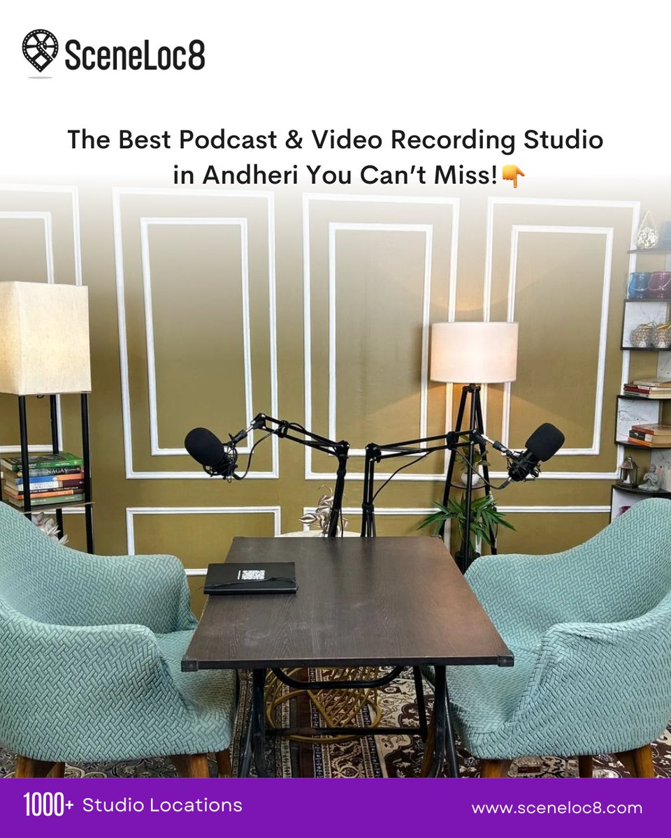 sceneloc8's tweet photo. Looking for a premium space to record your next podcast or video? 🎙️🎥
Book a professional podcast &amp; video recording studio in Andheri with SceneLoc8.

#SceneLoc8 #PodcastStudio #AndheriStudios #VideoShoot #CreatorStudio https://t.co/Q98RLvDIW1