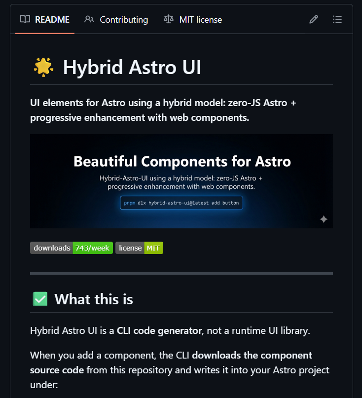 🌟UI elements for Astro using a hybrid model: zero-JS Astro + progressive enhancement with web components.

github.com/JorgeRosbel/hy…