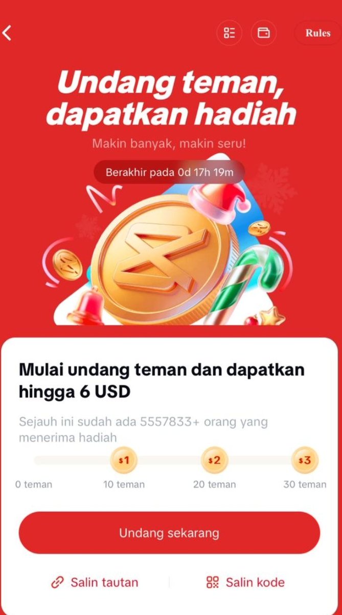 KLAIM REWARD DOLAR DARI CAPCUT !!

Cara ikutan:

1. DOWNLOAD APK CAPCUT
2. LOGIN (BISA PAKAI AKUN LAMA/BARU)
3. KLIK LINK INI LALU LIHAT KALIAN DAPAT BERAPA: capcut.com/tv2/ZSPEfXmXL/
4. KLIK UNDANG SEKARANG.

Gercep keburu event nya selesai 🥳🥴