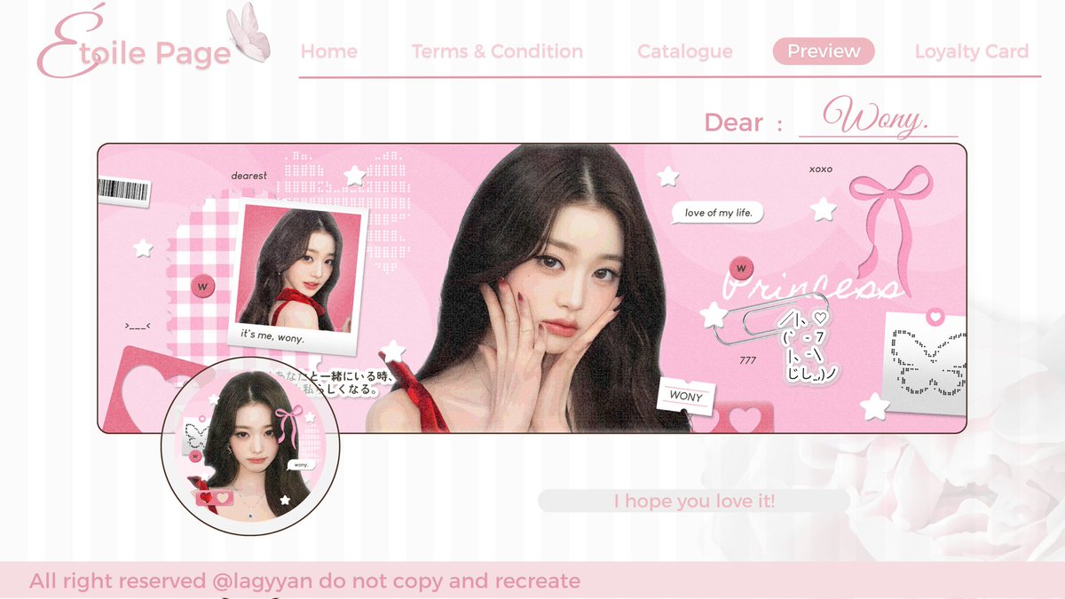 kithebuns's tweet image. ㅤㅤㅤㅤ

              {   ♡   } . . Layout ready stock
                             . . Wonyoung Wony

#zonauang rs gg ive