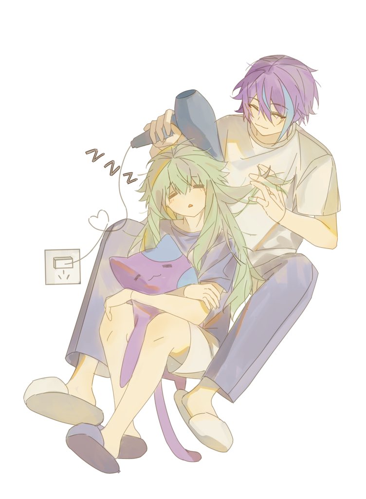 tutu_soi's tweet image. 吹好头发才能睡觉！
#prsk_FA #類寧々