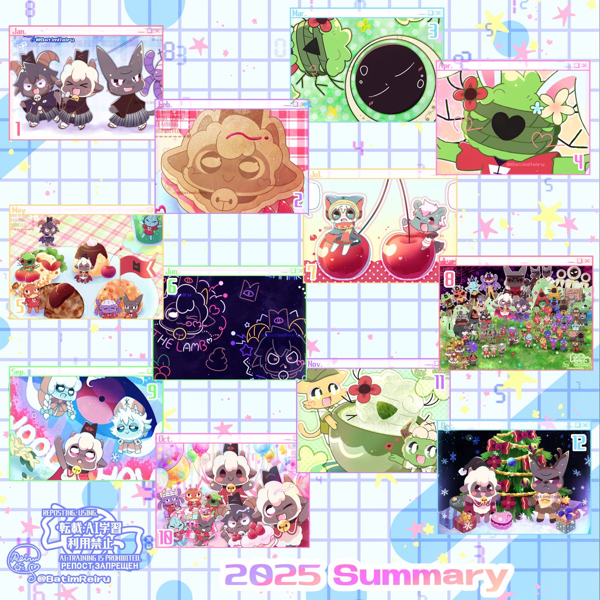 BatimReiru's tweet image. My COTL FA summary 2025🎨
#cultofthelambfanart
#2025年を振り返る