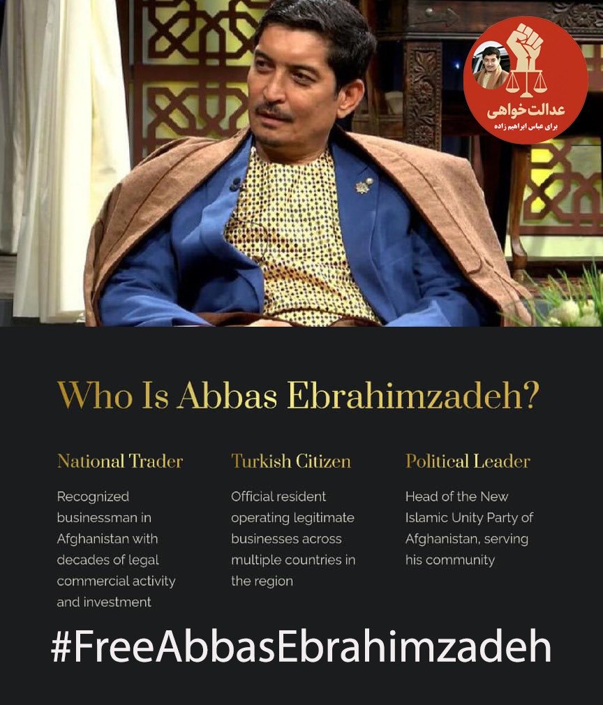 EN: The dispute concerns his son’s company. Detaining the father is unlawful.
UZ: Nizo o‘g‘lining kompaniyasiga tegishli. Otani hibsga olish noqonuniy.
#FreeAbbasEbrahimzadeh