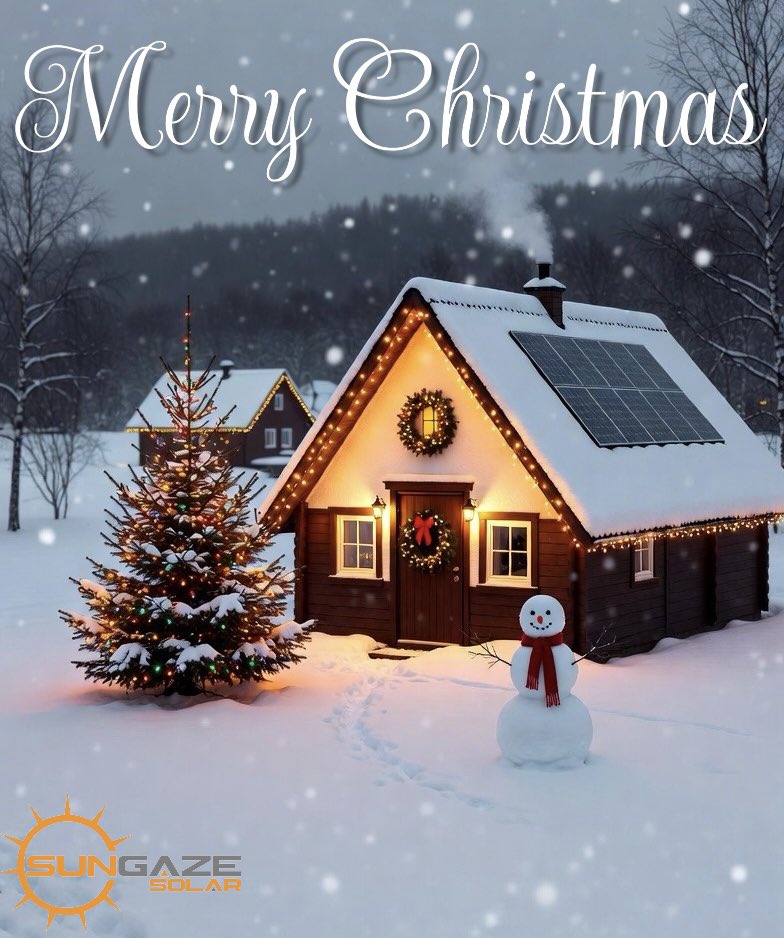 SunGazeSolar's tweet photo. Merry Christmas! 🎄☀️
Solar panels shine even on shorter winter days—delivering clean energy all season long. Give your family the gift of solar this holiday! DM us or visit https://t.co/VTeJNG1Muo
#TodaysSavingsTomorrowsBenefits
#SolarEnergy #RenewableEnergy #MerryChristmas🎄 https://t.co/vVsGV0LWn9