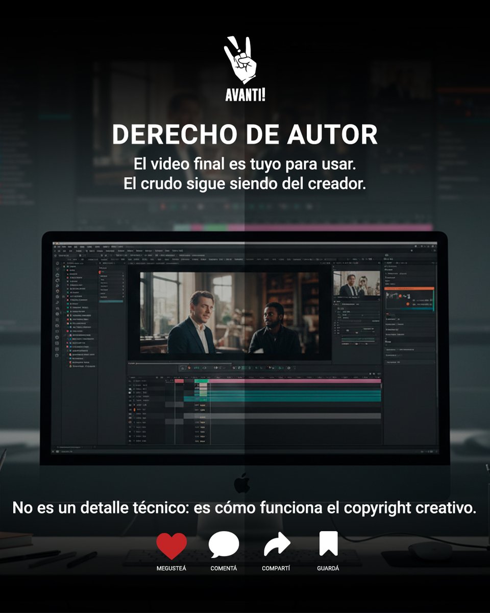 Cuando contratás una producción audiovisual, pagás por el uso del material final, no por la propiedad del material crudo.

El copyright del raw pertenece a quien lo crea, salvo que se acuerde lo contrario por contrato.