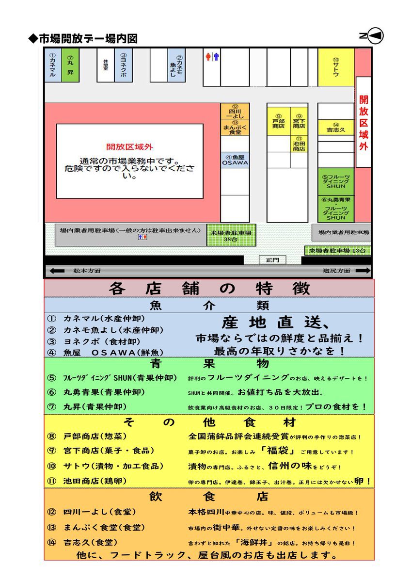 matsumoto_news's tweet photo. 12/29･30は市場開放デー！
年末年始の食卓に新鮮な食材を https://t.co/RnpNdqWL8Z