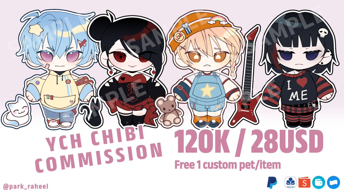 Park_Raheel's tweet image. ✨YCH CHIBI COMMISSION OPEN✨
❗URGENT❗like &amp;amp; rt r veryy appreciated ♡

Trying to up this again because the previous post was a big flop😭
Local &amp;amp; International, TAT 5-7 days
#commissionsopen #illustration