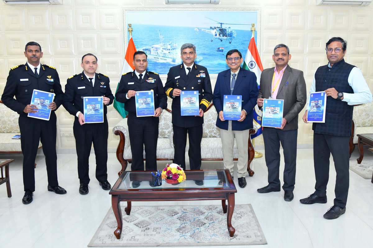 IndiaCoastGuard's tweet photo. In line with GoI #AatmanirbharBharat, initiative @IndiaCoastGuard today inked a deal with L&T Precision Engineering & Systems at #CGHQ, #NewDelhi for procurement of six (06) Rail-Less Helo Traversing Systems #RLHTS for indigenously built Next-Generation #OPVs. The agreement was signed by the Principal Director (Air Acquisition), #CGHQ and Vice President, L&T, in the presence of Deputy Director General (Aviation). The #RLHTS aims at enhancing safe helicopter operations by ensuring reliability and flexibility in maritime environments, marking a significant stride towards defence self-reliance. 
#MakeInIndia #DefenceIndigenisation