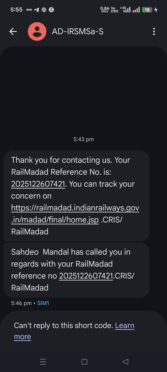 Prakhar_bly's tweet photo. Noone has called, Fake remarks that someone has called to resolve the issue. @RailwaySeva @RailMadad @AshwiniVaishnaw https://t.co/zIcwmQojLQ