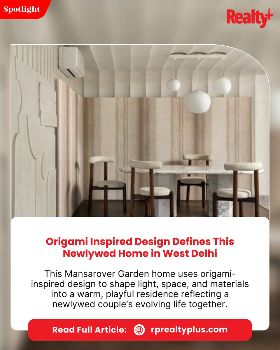 RPRealtyPlus's tweet image. An Origami-Inspired Home Redefines Contemporary Living in West Delhi

Read more: rprealtyplus.com/news-views/ori…

Join our WhatsApp Channel: whatsapp.com/channel/0029Vb… 

#ResidentialDesign #InteriorInspiration #OrigamiDesign #HomeStories #IndianArchitecture #DesignThinking #RealtyPlus