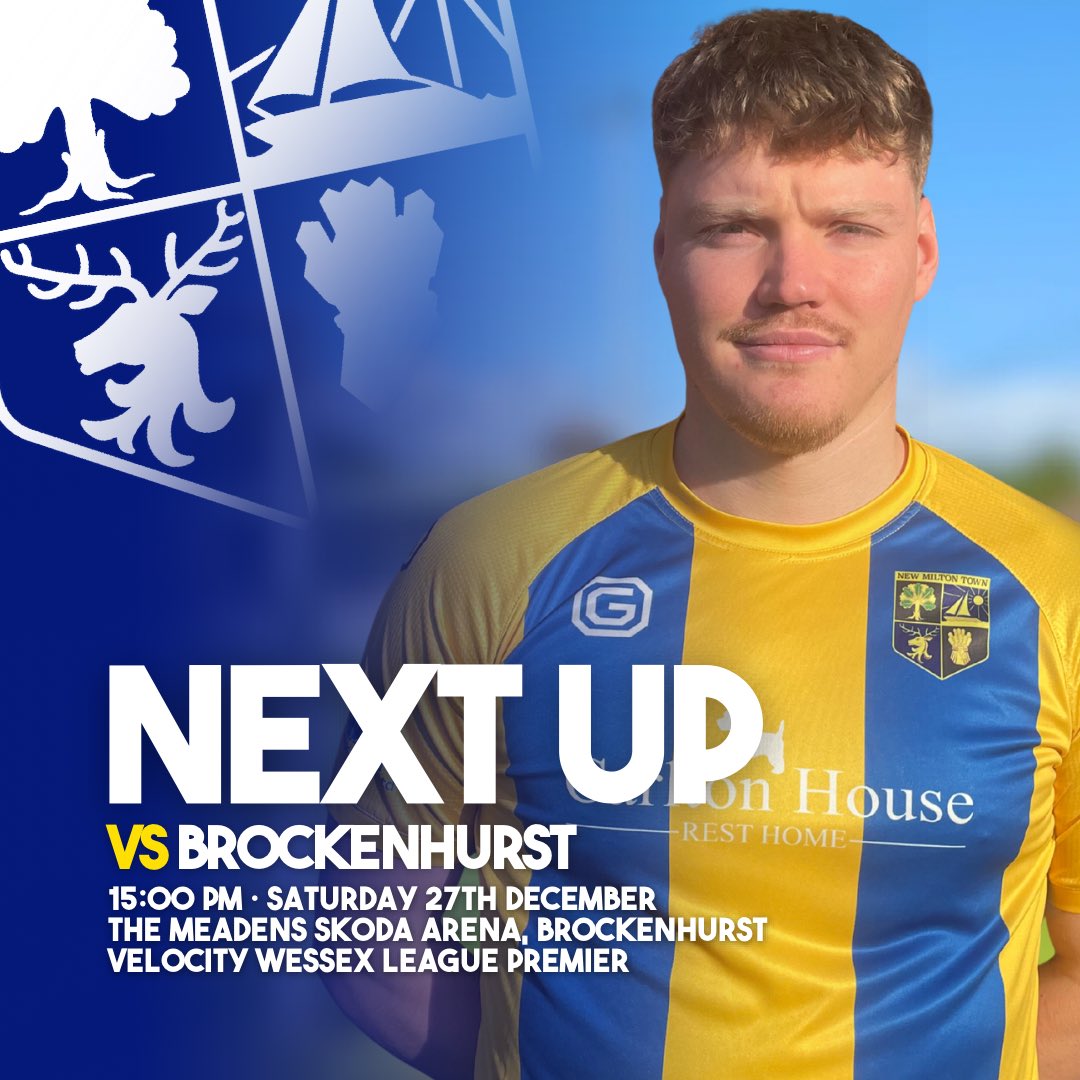 NewMiltonTown's tweet photo. Nothing says Christmas like a local derby 🎄

Tomorrow under the festive lights — wrap up warm and come back the boys.

🆚 @Brock_FC 
🎟 Adults £8 | Concessions £6 | U16s £2

#UpTheBrickies https://t.co/wioS8i9JYS