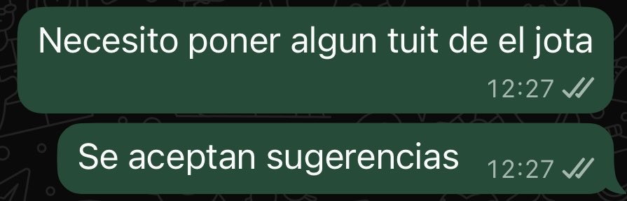 Ayuda x favor, estoy en el hospital y me han dicho q la única cura para lo q me pasa son tuits de el jota