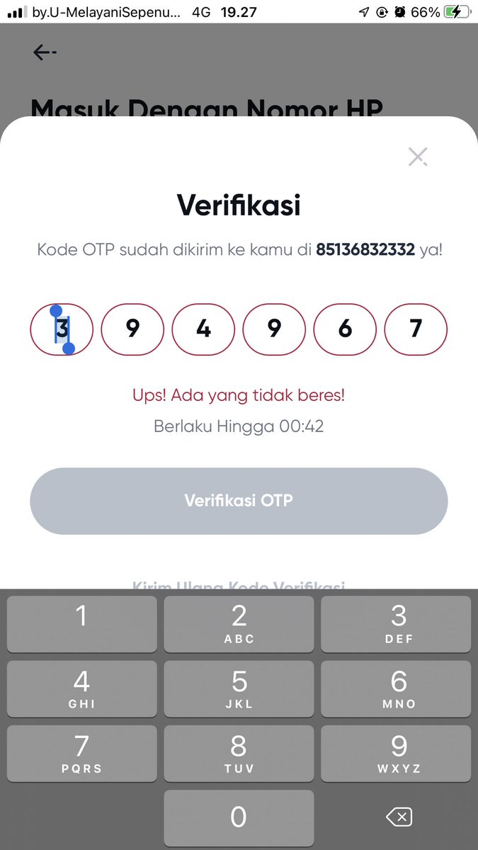 asuuw_'s tweet photo. woi @byu_id nomor gw tiba tiba gabisa login aplikasi udh verifikasi pake nomor otpnya pun udh bener kenapa gabisa trs gimana si mengecewakan https://t.co/yHUAJlMRHK