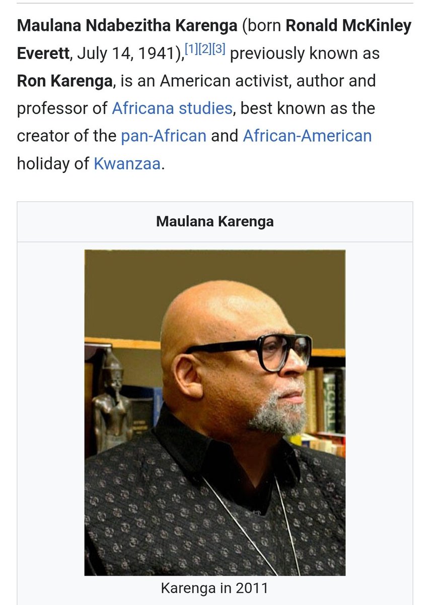 FOR THE RECORD

kwanzaa is NOT a part of Black American culture

It is a creation and a part of PAN-AFRICAN AMERICAN culture

It was created by a pan-african "actorvist" and known agent karenga that STILL gets promoted by present day pan-africans in 2025 even though he was a part