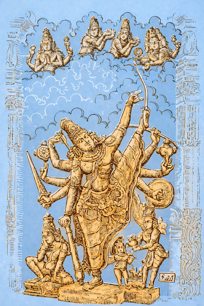 venkate04577878's tweet photo. The Vamana Avatar of Lord Vishnu depicted in a panel at Suchindram  Thanunalayan Swami kovil, Kanyakumari - Tamil Nadu. Sketch  by #artistsilpi.  Image clicked by me. https://t.co/AAQAEFTvSN