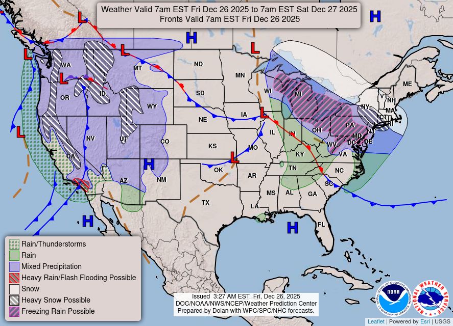 An atmospheric river will wind down through today across