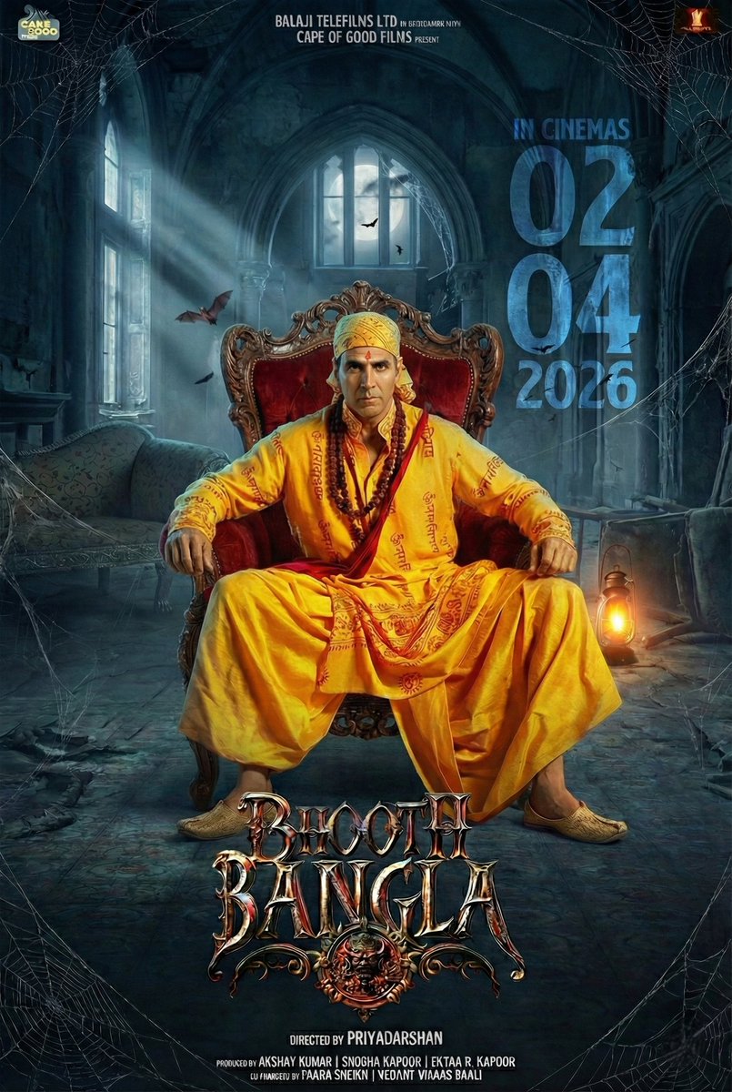 immortalkhiladi's tweet image. Akshay Kumar and Priyadarshan’s next, Bhooth Bangla new poster leaked. Akshay Kumar is back in his iconic Bhool Bhulaiyaa avatar.