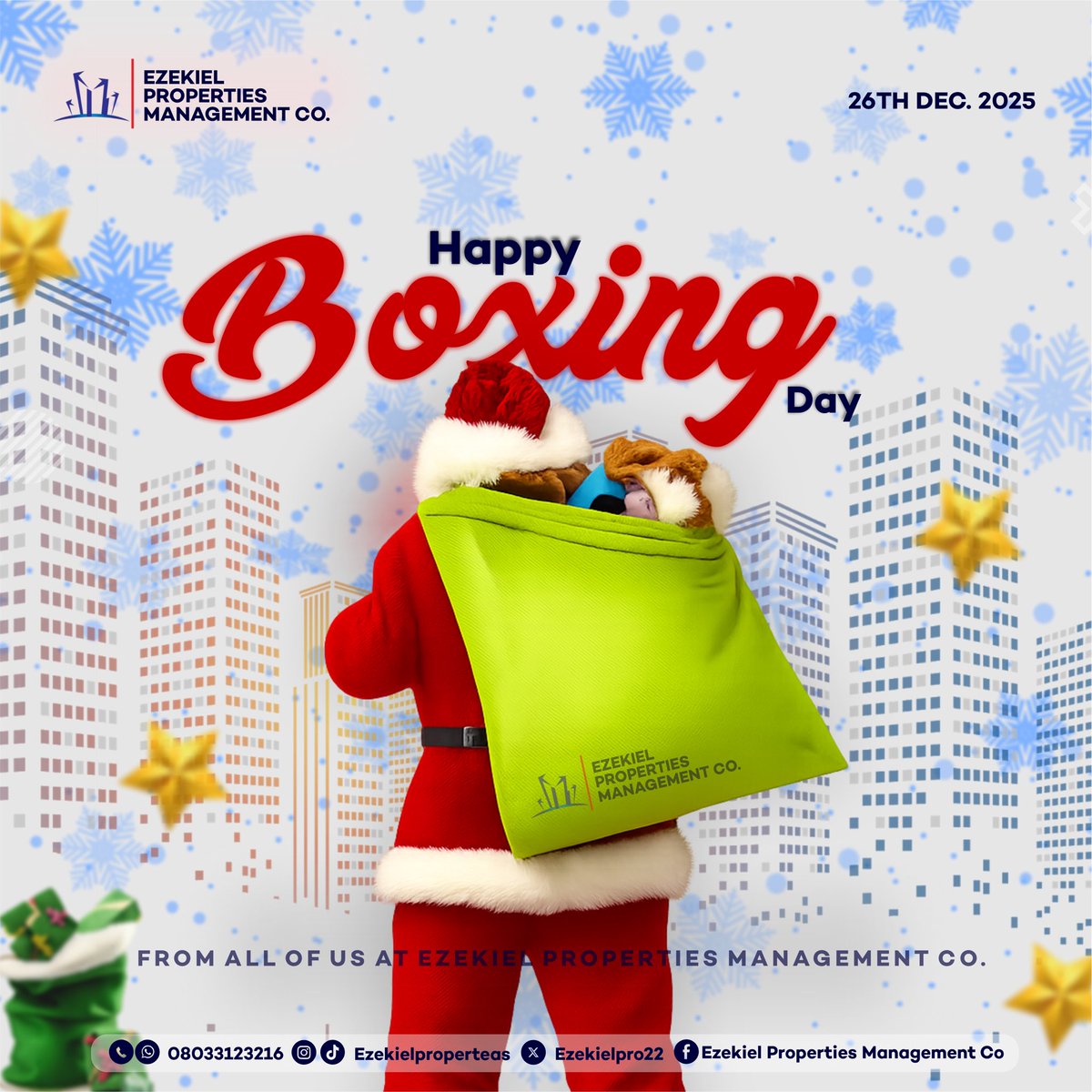 OfficialEPMCNG's tweet image. Happy Boxing Day 🎁
We pray you continually unwrap great deals, prosperity and even better moments. ❤️🎉
#celebration #boxingday #viral