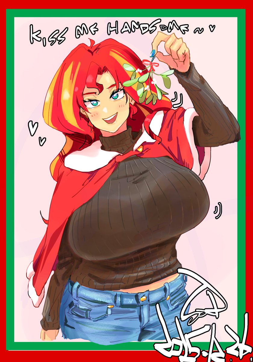 sozglitch's tweet image. シマーさんに雑なクリスマス服着てほCの絵