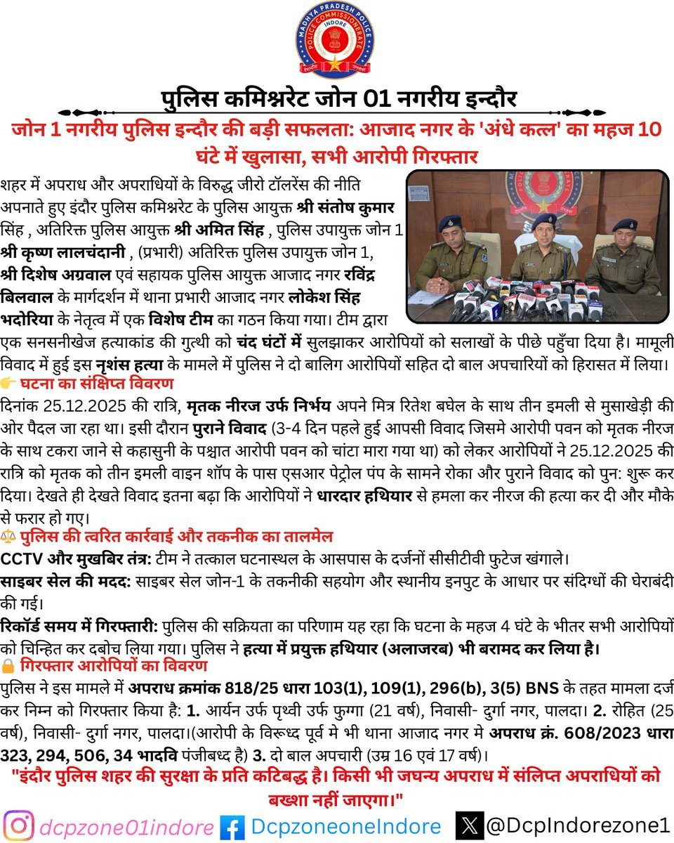 DCP Zone 01 Indore tweet media