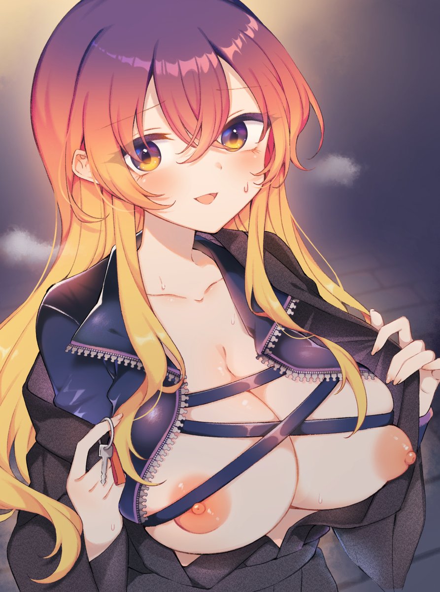 巨乳の練習3(ライダースーツひじりんの露出差分です)
お硬めの服の下にセクシー衣装着てたら滾るよね～破戒僧なひじりんも良いよね～…という思いで描きました 