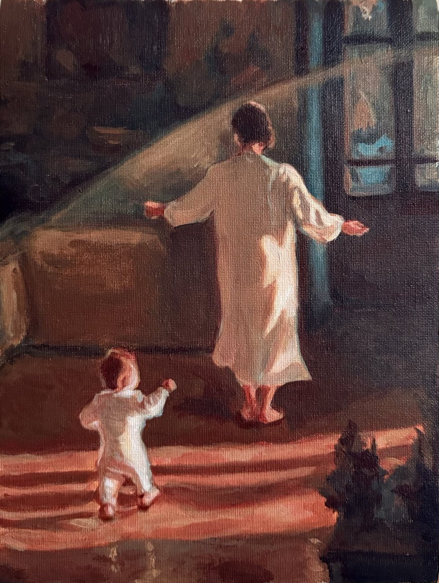 انتهيت من قطعتي الفنية الجديدة
   «أُمومَة »
-أكريلك على كانڤاس