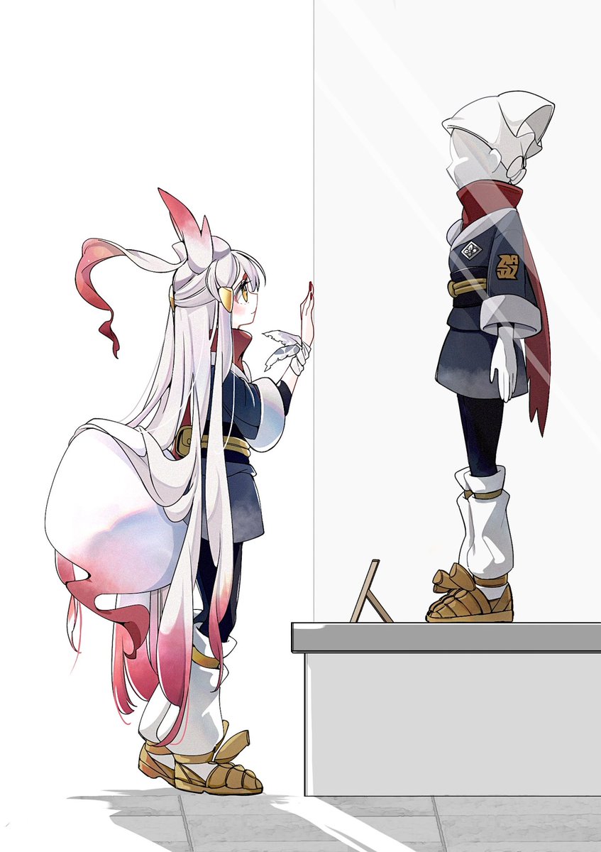 cocoa_s3's tweet image. #今年も残りわずかなので今年一番伸びた絵を貼る

「待っててね、、、ご主人」　※ポケ擬

此方でした。ショの事が大好きで長生きした翡翠🦊ちゃん