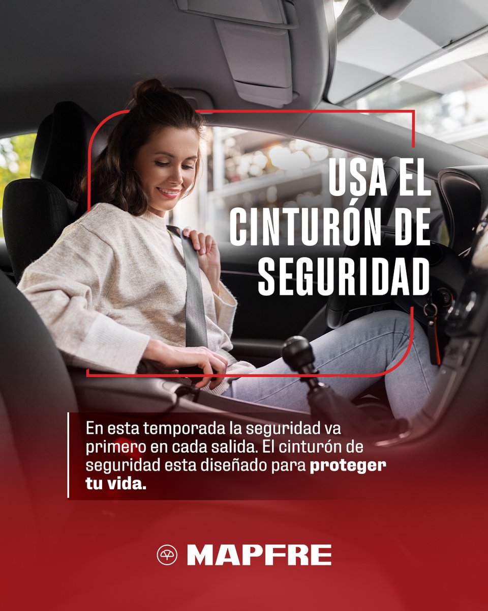 En esta temporada, cada trayecto cuenta. 

Usar el cinturón de seguridad es un gesto simple que puede marcar la diferencia.

Conoce más sobre nuestros productos en mapfrebhd.com.do, o escríbenos directo a WhatsApp (809) 549-7424.

#MAPFRE #CuidamosLoQueTeImporta