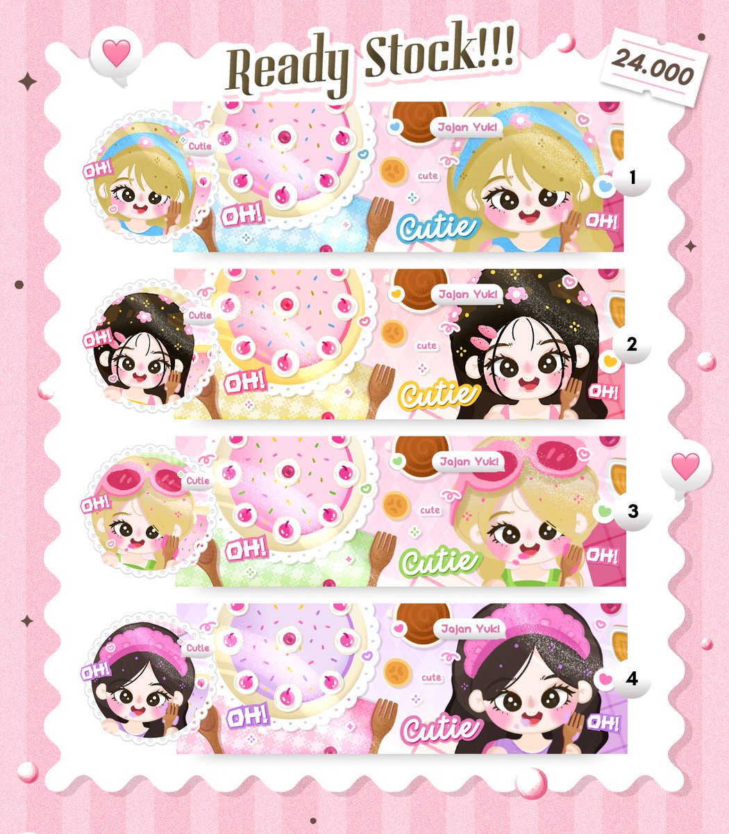 mbijpg's tweet image. Help Repost!
Mam Kue udah jadi 🍰✨

Layout tema kue are ready to claim 💗

🛒 How To Order:
• Order via WA (link di bio)
• Chat jam 20.30
• Chat “mau + nomor”

🖌️ Free retext

Belum sreg atau kehabisan? Tenang ~
Aku open request yaa 💌✨

#zonauang #zonaba