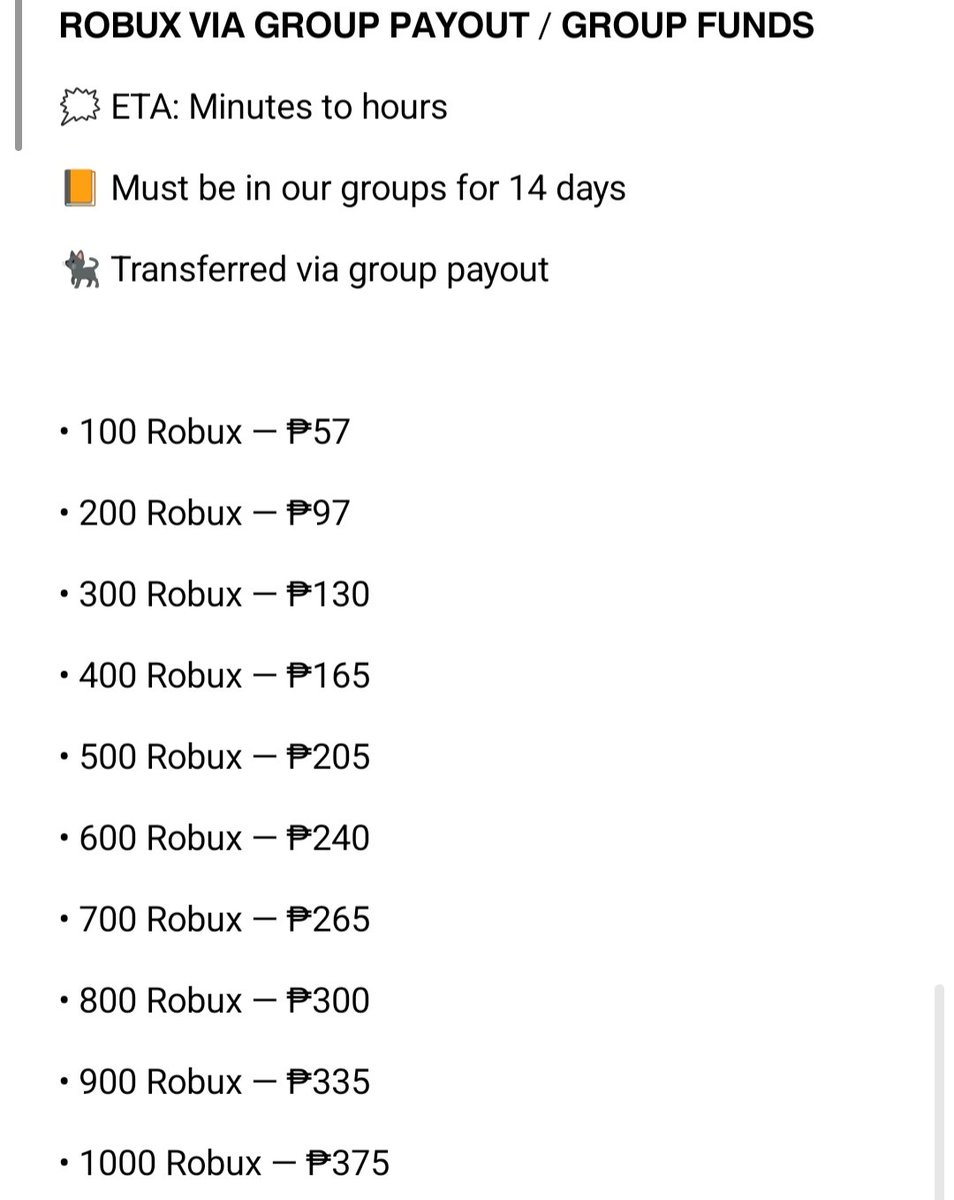 cassywhoo's tweet photo. 📢 For Sale: #Robux !
mop » gcash, paypal &amp; paymaya

 › proofs ; #cassygws &amp; #YurobuxPV
I'll also be giving 4% - 10% xmas discounts🎁 https://t.co/wnILRy4D4t