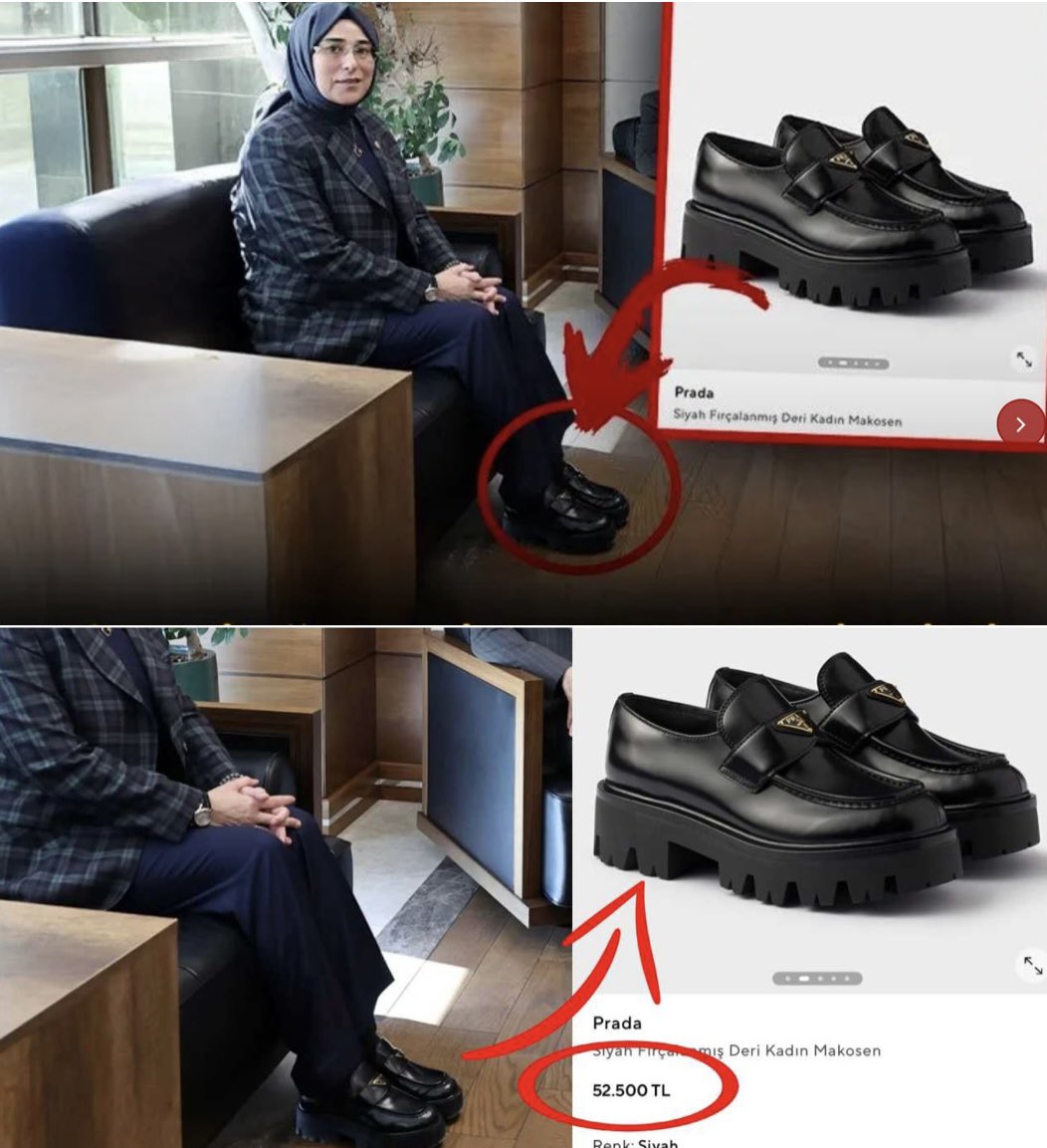 Bu hanım AKP Milletvekili Cevahir Asuman Yazmacı!!
Giydiği ayakkabılar 52.500 lira!!
Çalışanların yarısı 2 ay çalışıp 3 ay aç kalsa alamaz!!
Bu kadın ayağında iki asgari ücretle geziyor!!
Gerçekten hiç utanmıyorlar!!
Hem de hiç!!