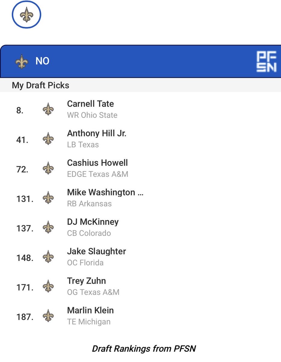 It‘s a xMas #Saints #MockDraft - one with and one without trades and I kinda like both 🎅🏻