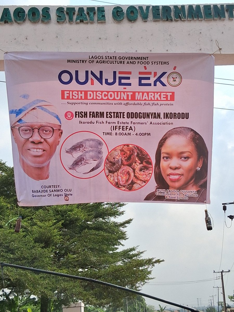 LASGFISHFARM's tweet image. Our #ounjeekosubsidisedfishsales is still ongoing at the Fish Farm Estate, Ikorodu. Come buy quality protein at a discounted rate to enjoy the festive season with loved ones. 
Powered by @followlasg @jidesanwoolu @lagosagric1