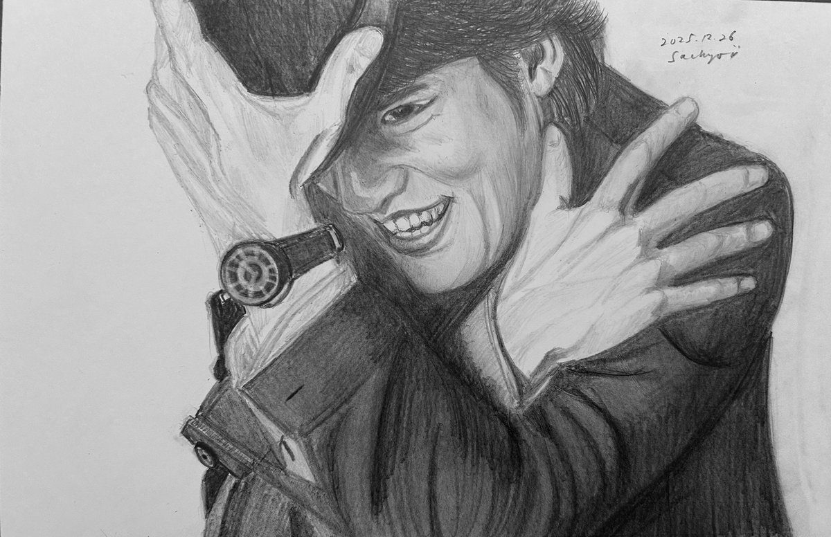 チャレンジしてみた( •̀ •́ )୨⚑︎゛ #水上恒司 #鉛筆画練習中