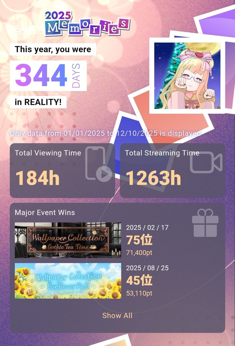 _hinomirakippjz's tweet photo. Here's #REALITYMemories 2025
Thank you for all the good memories times all the year 🐁✨️
#REALITYapp https://t.co/QxJVX3yYPJ
