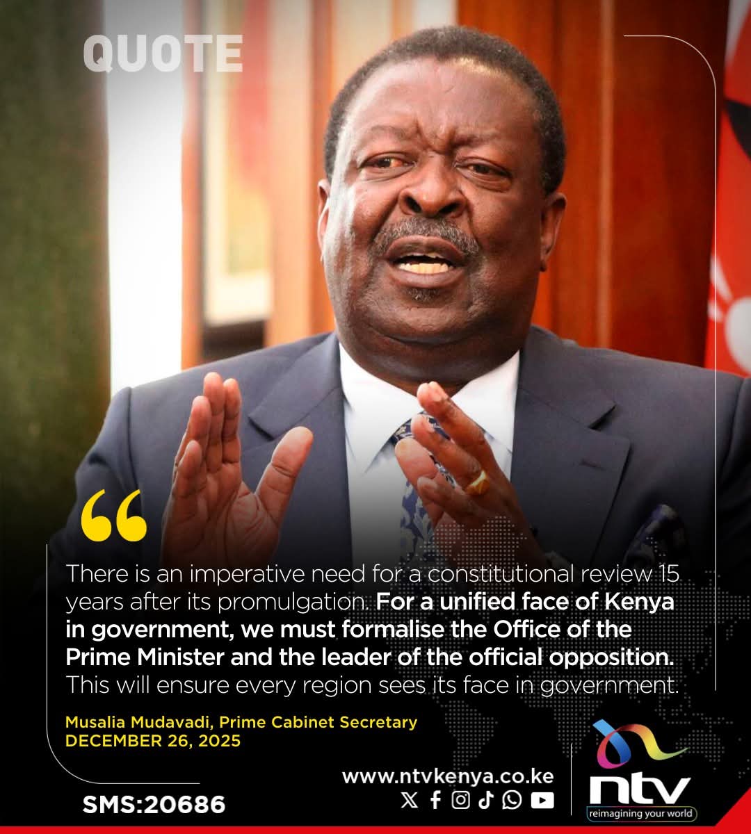 NdumaNick's tweet photo. "Mudavadi opposed formalizing the PM office through BBI as 'rewarding brokers.'
Now it's an 'imperative need.'
The only thing that changed? He's in government now."
#BBI
#KenyanPolitics
@MusaliaMudavadi https://t.co/0dCMKsQ7bs